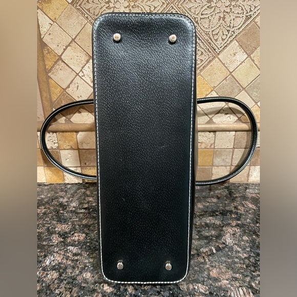 Kate Spade Black and Cream - Pebbled Leather Tote Handbag - Picture 7 of 8